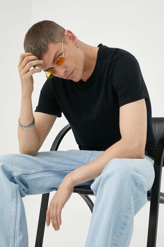 American Vintage t-shirt bawełniany bawełna czarny MGAMI02AH23