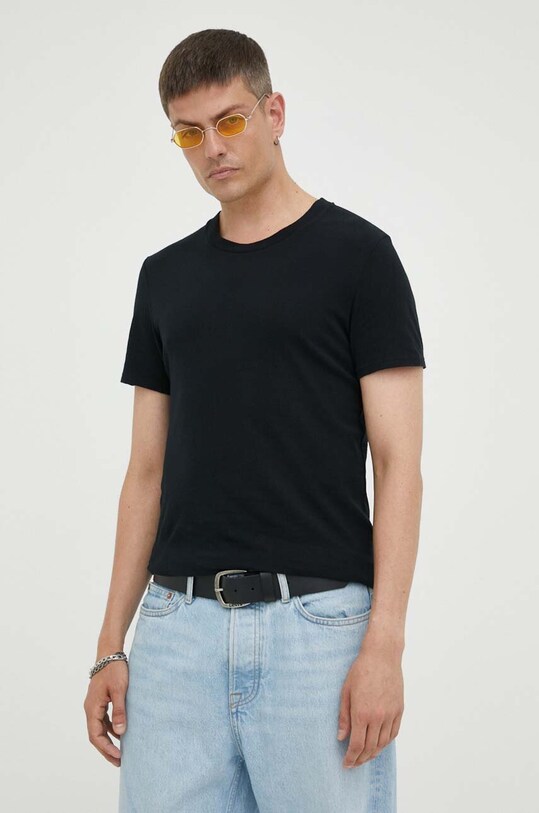 American Vintage tricou din bumbac negru MGAMI02AH23
