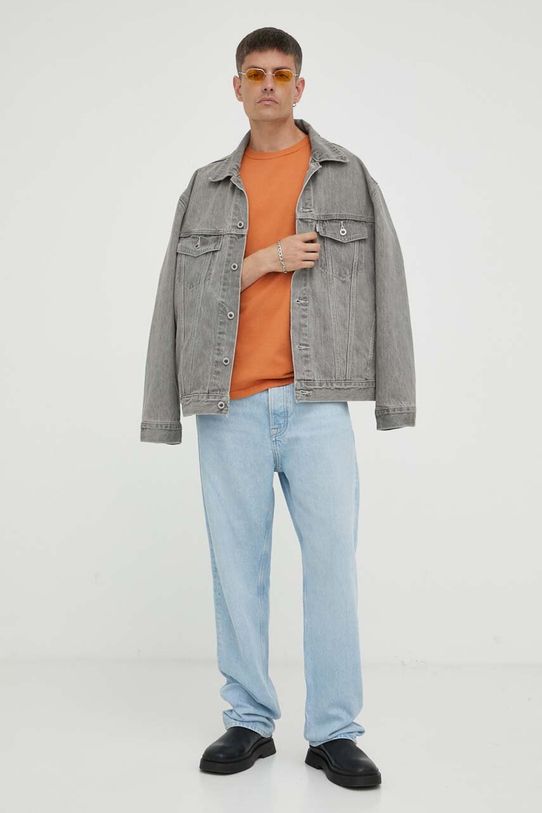 Bavlněné tričko American Vintage MFIZ02AH23 oranžová AW23