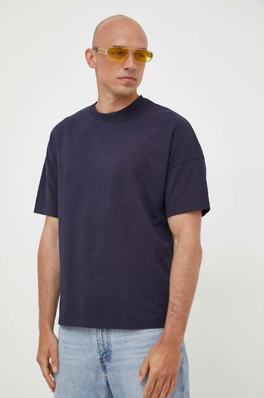 Bavlnené tričko American Vintage relaxed tmavomodrá MFIZ02AH23