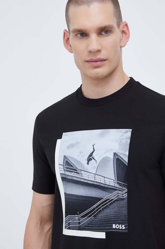 BOSS Green t-shirt BOSS GREEN czarny 50507028