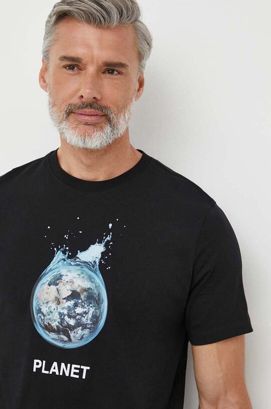 United Colors of Benetton t-shirt bawełniany czarny 3I1XU107H.100