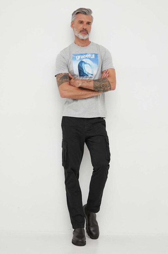 United Colors of Benetton t-shirt bawełniany 3I1XU107H.501 szary AW23