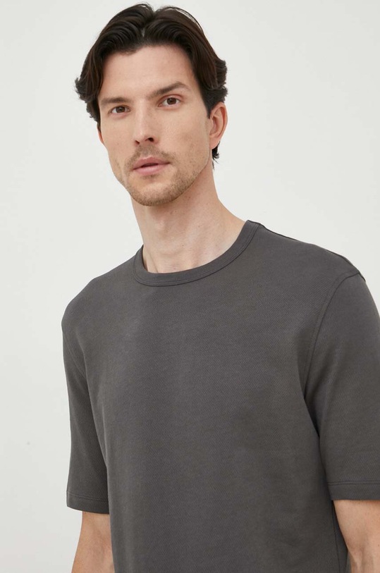 Sisley t-shirt bawełniany szary 32M7S102R.06W