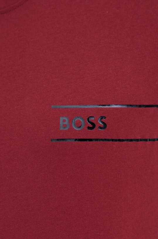 BOSS t-shirt bawełniany bordowy 50499335