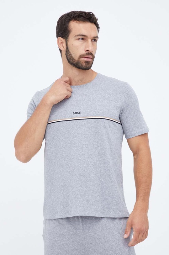 BOSS t-shirt lounge z elastanem szary 50502864
