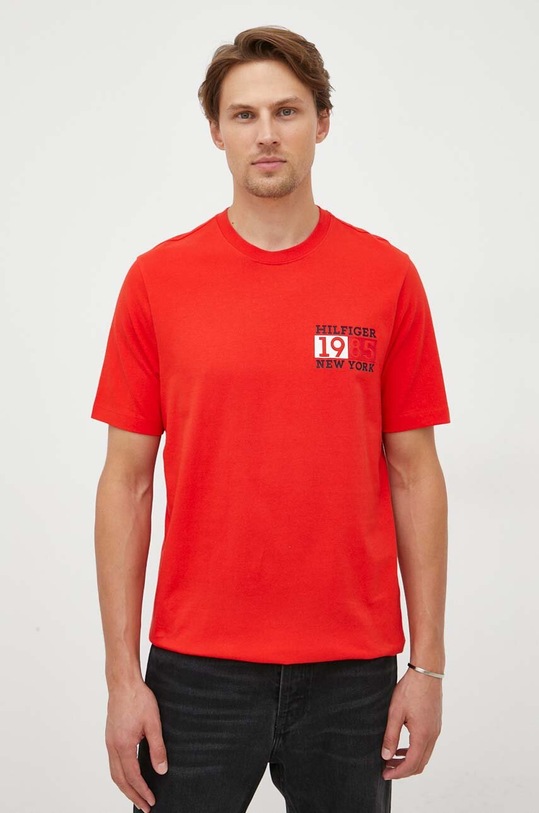 Tommy Hilfiger tricou din bumbac print rosu MW0MW32597