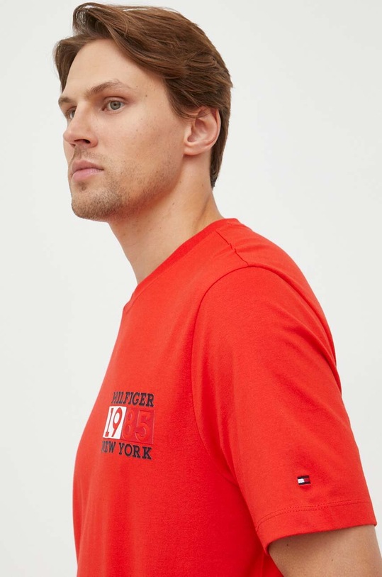 Tommy Hilfiger tricou din bumbac rosu MW0MW32597