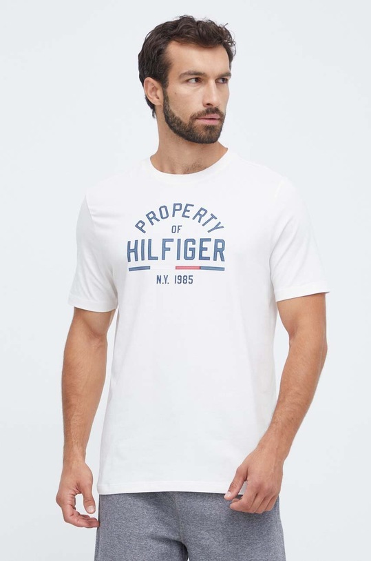 Tommy Hilfiger t-shirt z elastanem biały MW0MW32641