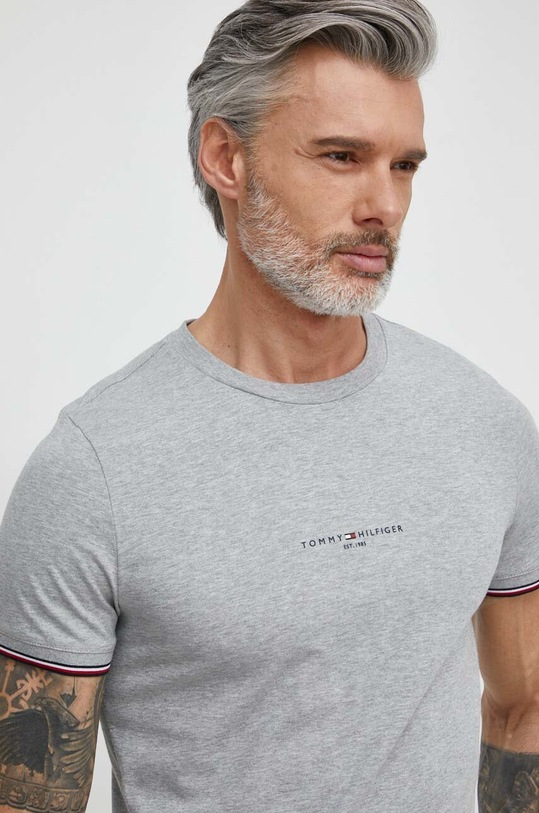 Oblečenie Bavlnené tričko Tommy Hilfiger MW0MW32584 sivá