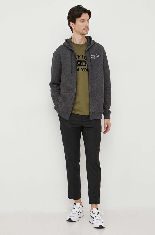 Бавовняна футболка Tommy Hilfiger MW0MW32593 зелений AW23