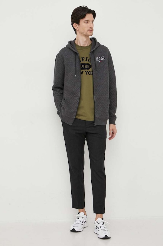 Tommy Hilfiger t-shirt bawełniany MW0MW32593 zielony AW23