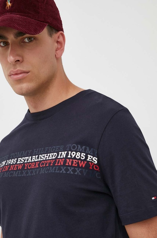 Tommy Hilfiger tricou din bumbac bleumarin MW0MW32618