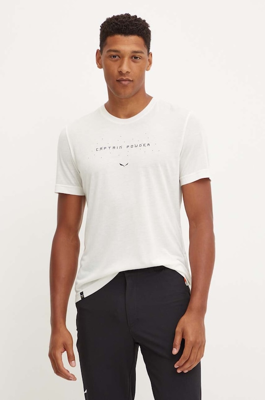 Sportovní triko Salewa Pure Snow Captain Dry potisk béžová 00.0000028809