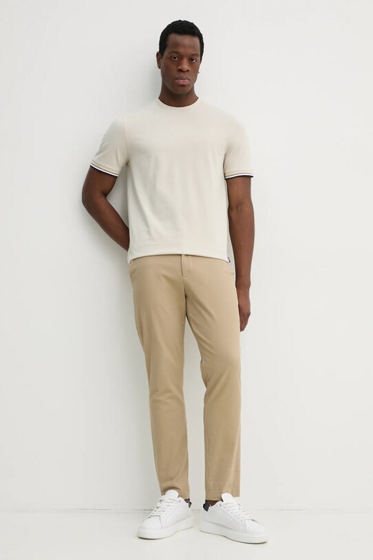 BOSS t-shirt bawełniany 50501097 beżowy SS25