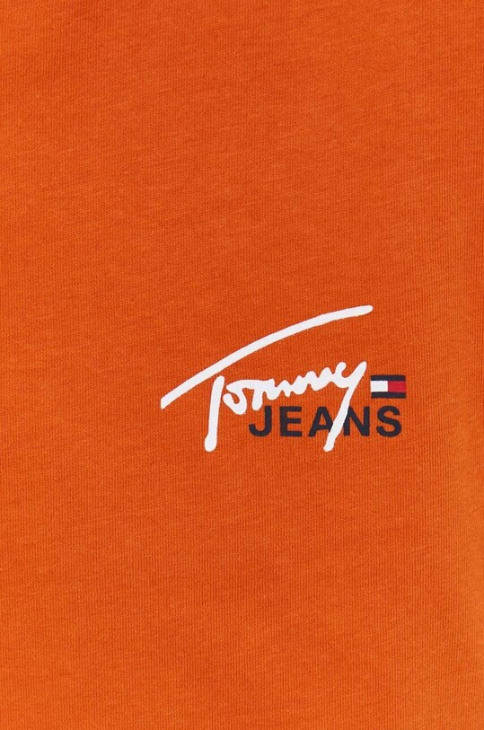 Βαμβακερό μπλουζάκι Tommy Jeans DM0DM17714 πορτοκαλί