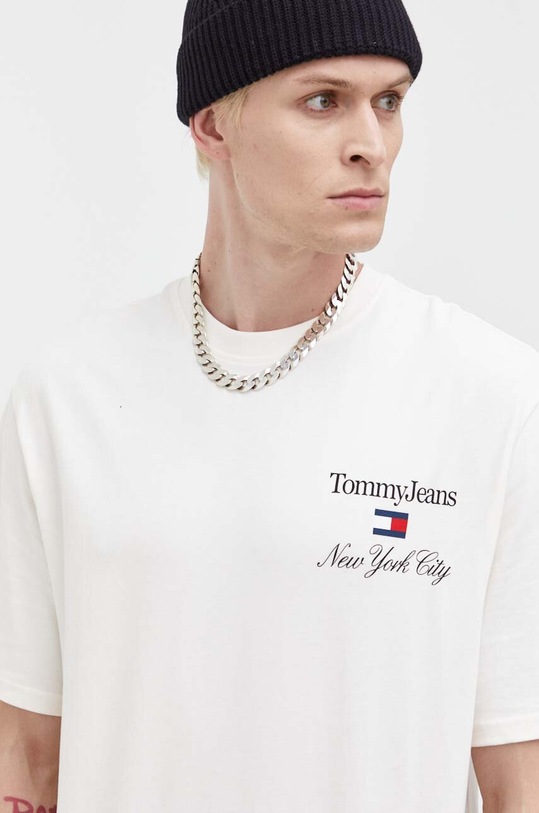 Tommy Jeans t-shirt in cotone beige DM0DM17732