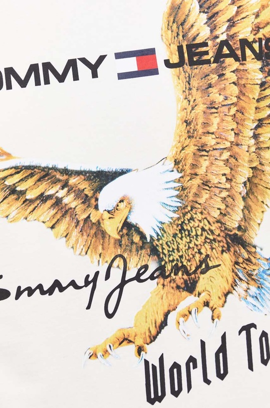 Памучна тениска Tommy Jeans DM0DM17737 бежов