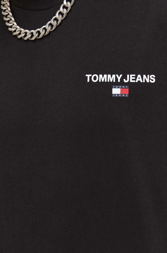 Βαμβακερό μπλουζάκι Tommy Jeans DM0DM17823 μαύρο