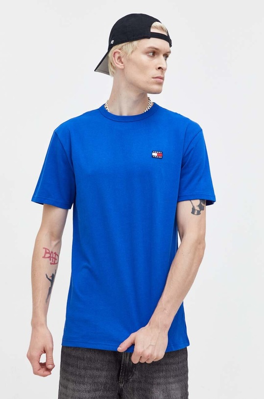 Βαμβακερό μπλουζάκι Tommy Jeans βαμβάκι μπλε DM0DM17870