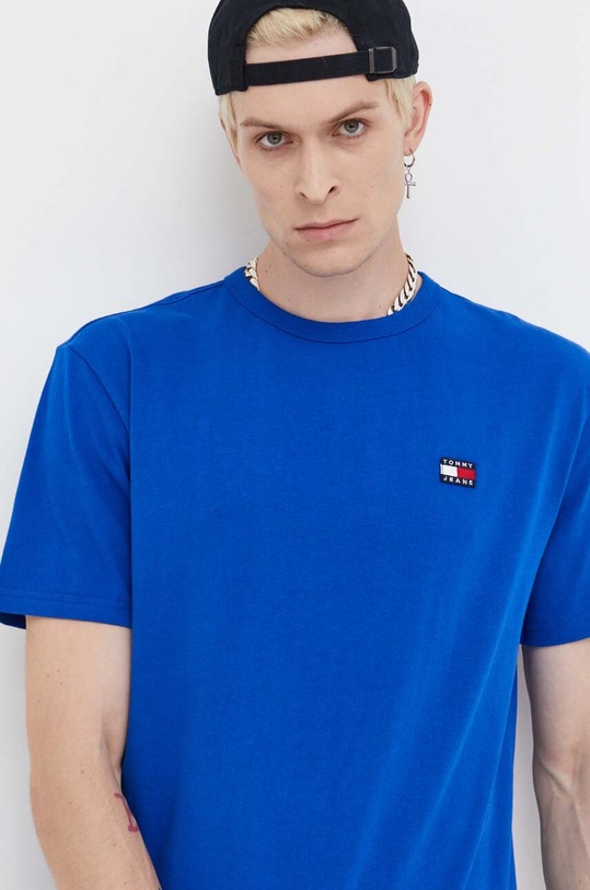 Βαμβακερό μπλουζάκι Tommy Jeans μπλε DM0DM17870