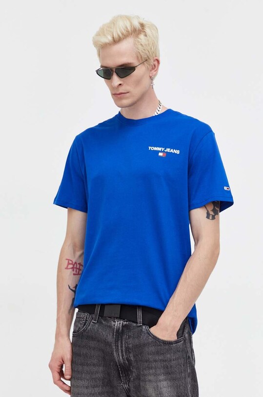 Tommy Jeans t-shirt bawełniany niebieski DM0DM17712