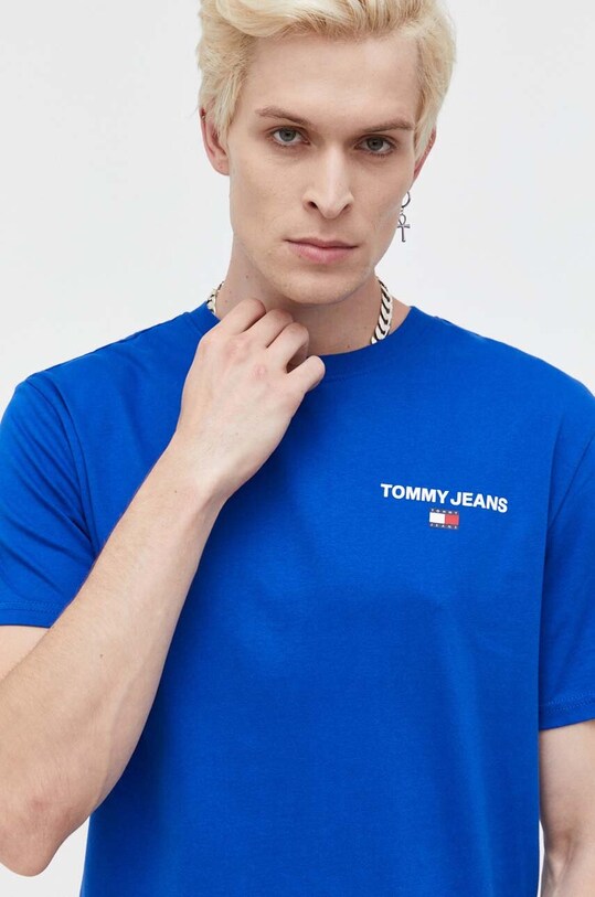 Tommy Jeans t-shirt bawełniany DM0DM17712 niebieski