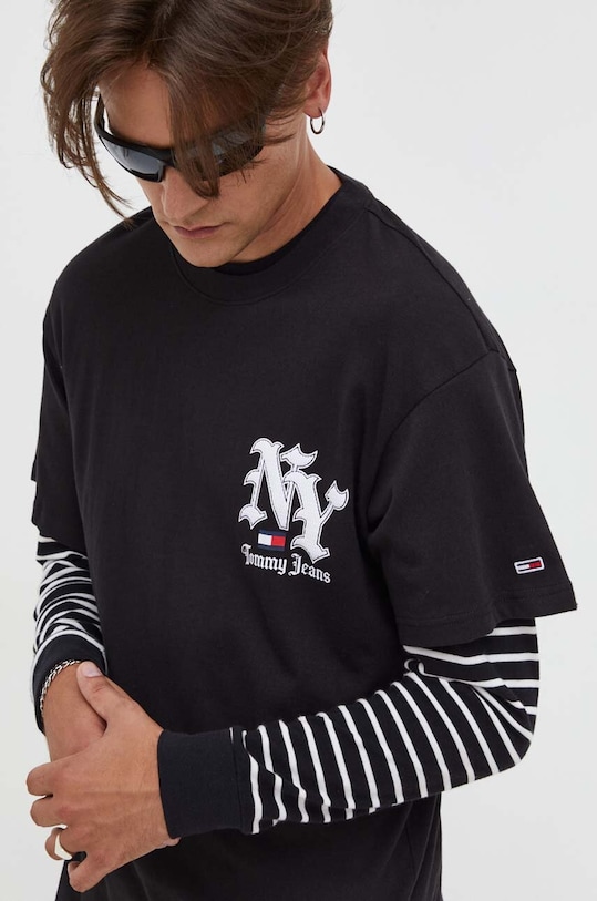 Tommy Jeans t-shirt bawełniany nadruk czarny DM0DM17744