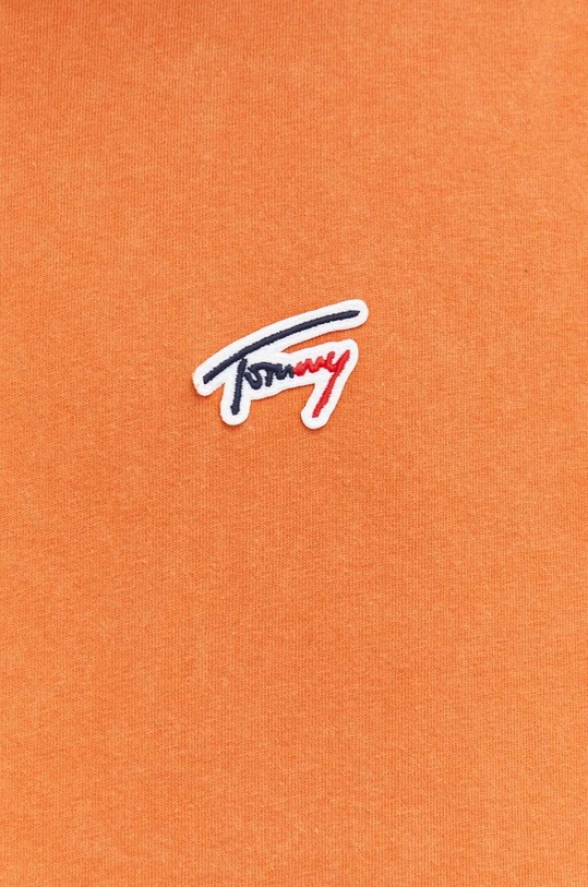 Βαμβακερό μπλουζάκι Tommy Jeans DM0DM17910 πορτοκαλί