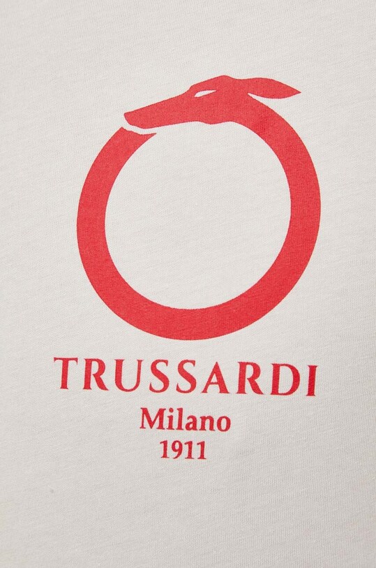 Trussardi t-shirt bawełniany 52T00771.1T005381 beżowy