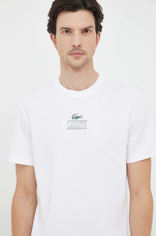 Lacoste t-shirt in cotone sovrastampa bianco TH1147
