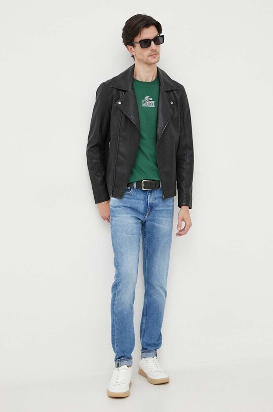 Lacoste t-shirt bawełniany TH1147 zielony AW23