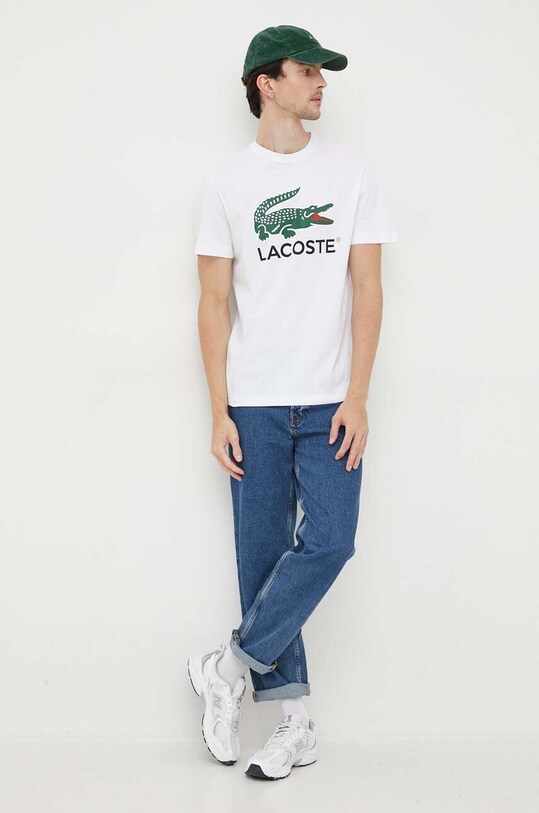 Бавовняна футболка Lacoste TH1285 білий SS25
