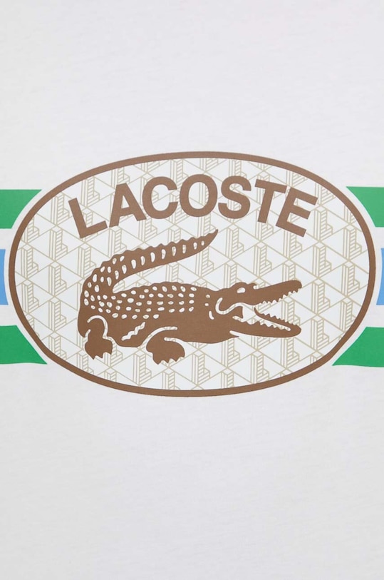 Памучна тениска Lacoste TH1415 бял