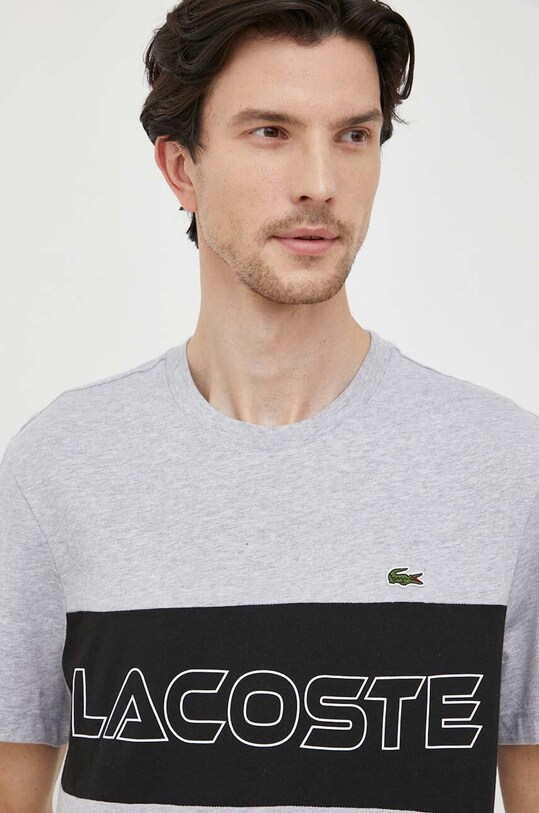 Lacoste t-shirt bawełniany szary TH1712
