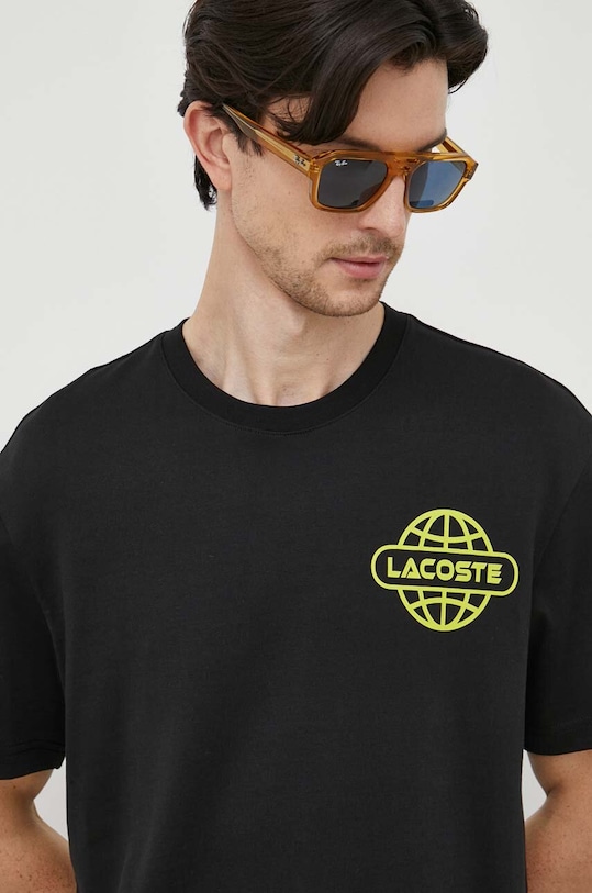 Lacoste pamut póló fekete TH5644