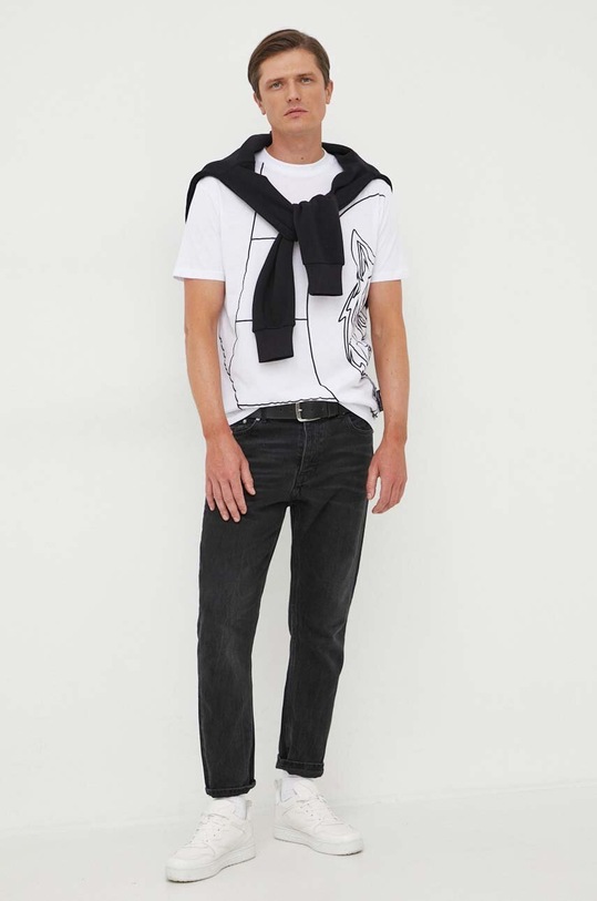 PLEIN SPORT t-shirt bawełniany FACC.MTK6425.SJY001N biały AW23