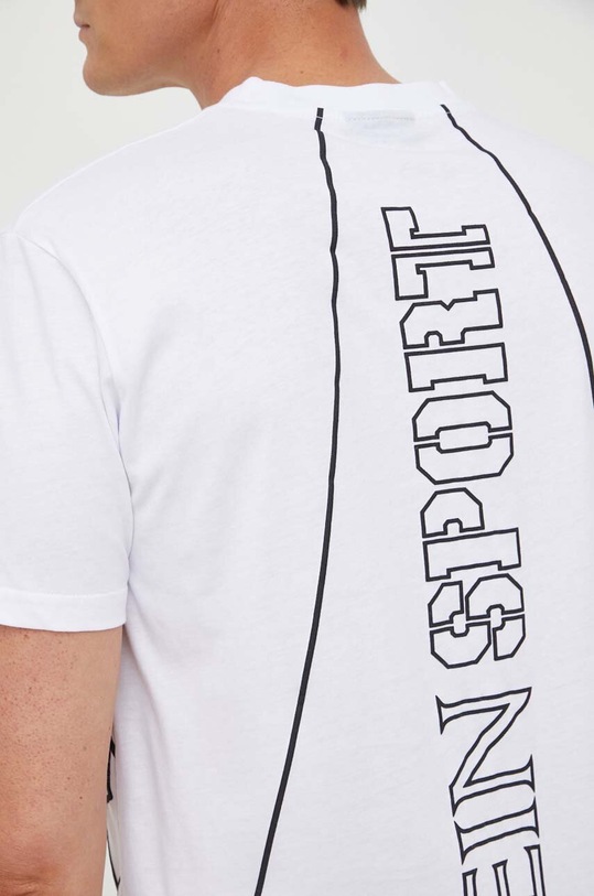PLEIN SPORT t-shirt bawełniany FACC.MTK6425.SJY001N biały