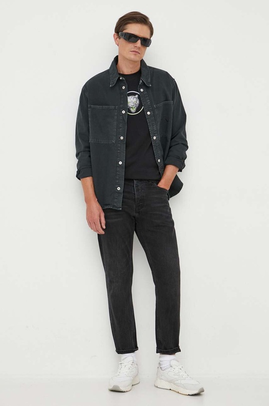 PLEIN SPORT tricou din bumbac FACC.MTK6429.SJY001N negru AW23