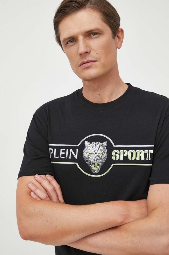 PLEIN SPORT tricou din bumbac FACC.MTK6429.SJY001N negru