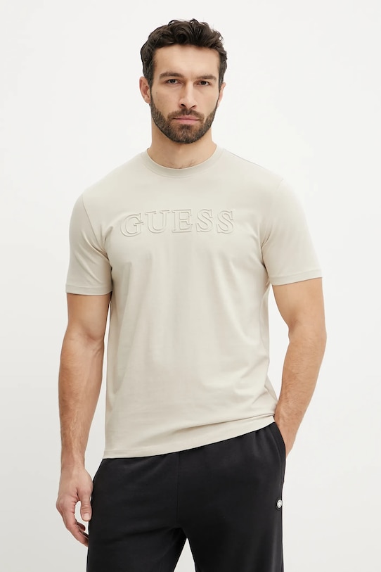 Guess t-shirt ALPHY regular beżowy Z2YI11.J1314