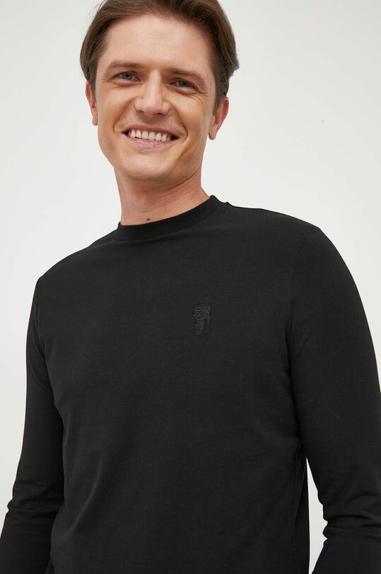 Karl Lagerfeld longsleeve z elastanem czarny 534221.755028