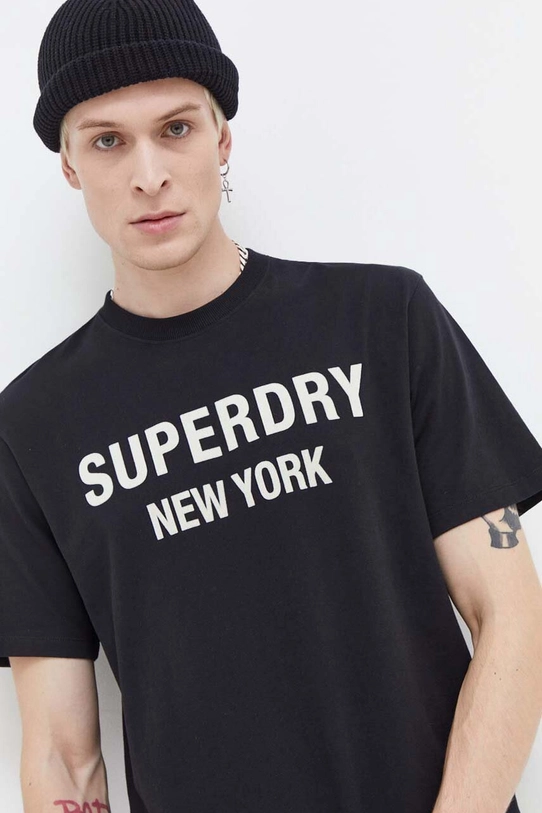 Bavlněné tričko Superdry Planet friendly černá M1011728A.3B1