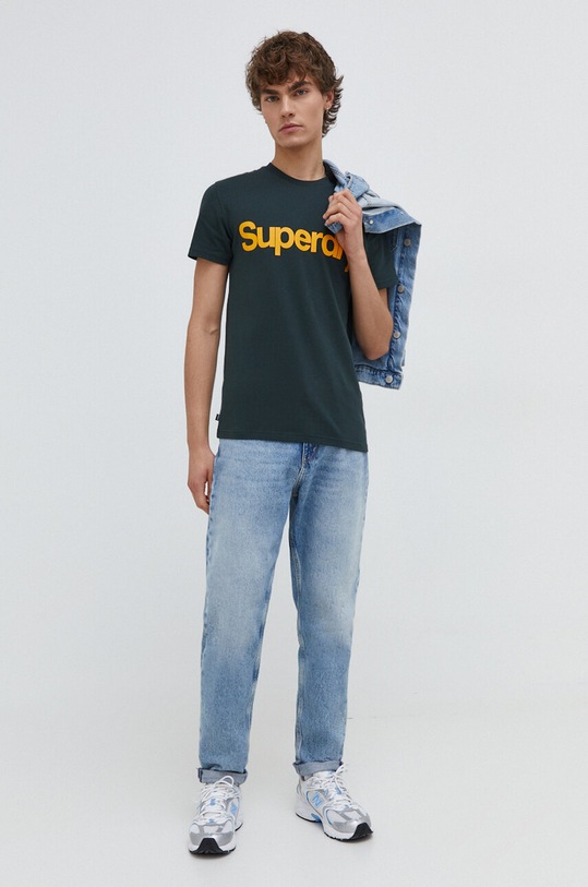 Superdry t-shirt bawełniany M1011831A.3KO zielony AW23