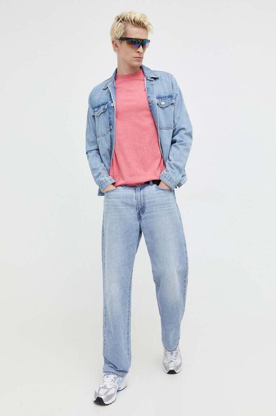 Памучна тениска Superdry M1011245A.9VS розов AW23