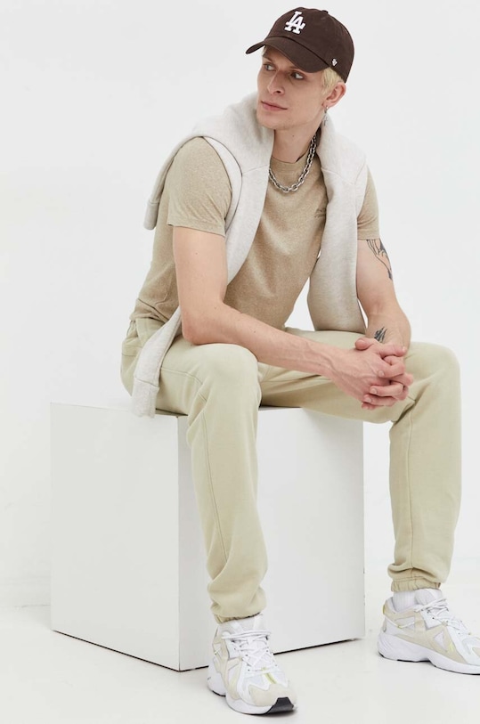 Superdry t-shirt bawełniany M1011245A.9XE beżowy AW23