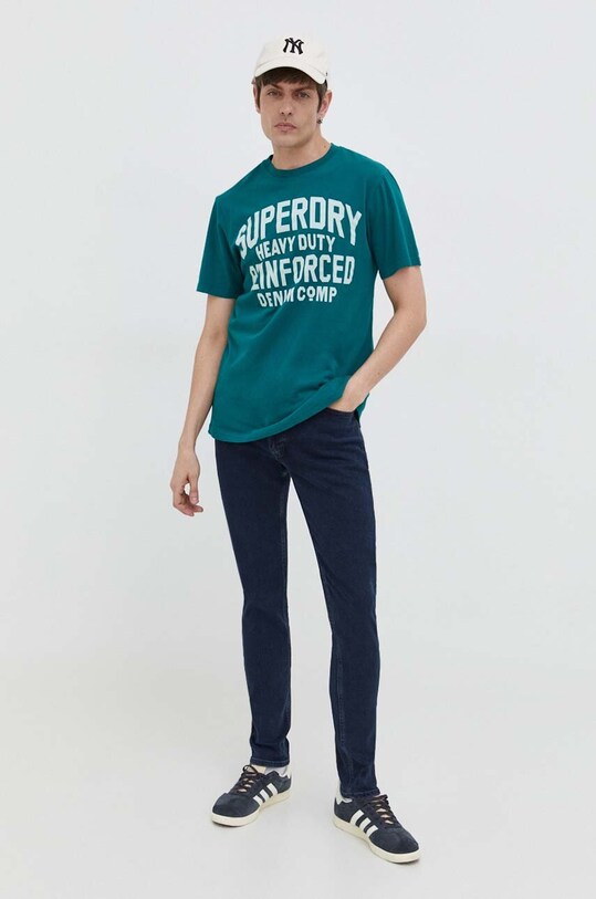 Superdry tricou din bumbac M1011767B.VJ3 verde AW23