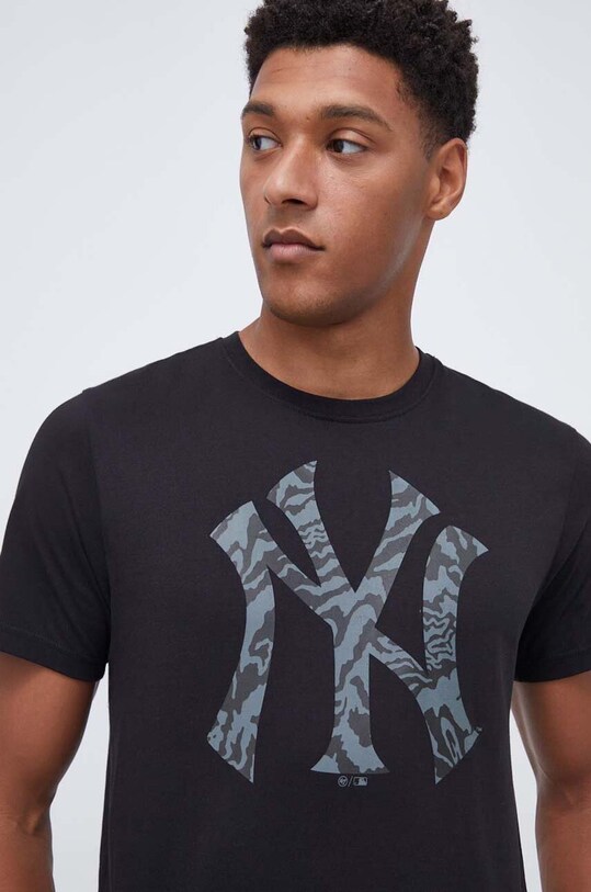 Хлопковая футболка 47 brand MLB New York Yankees чёрный BB017TEMECH599504JK