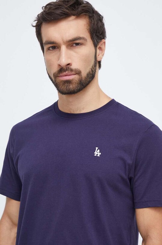 47brand tricou din bumbac MLB Los Angeles Dodgers bleumarin BB012TEMBRT595538LN