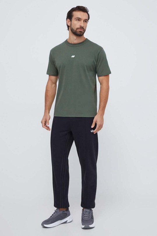 New Balance t-shirt bawełniany MT31504DON zielony AW23